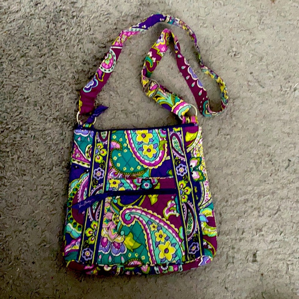 Vera Bradley purple purse with green and blue paisley